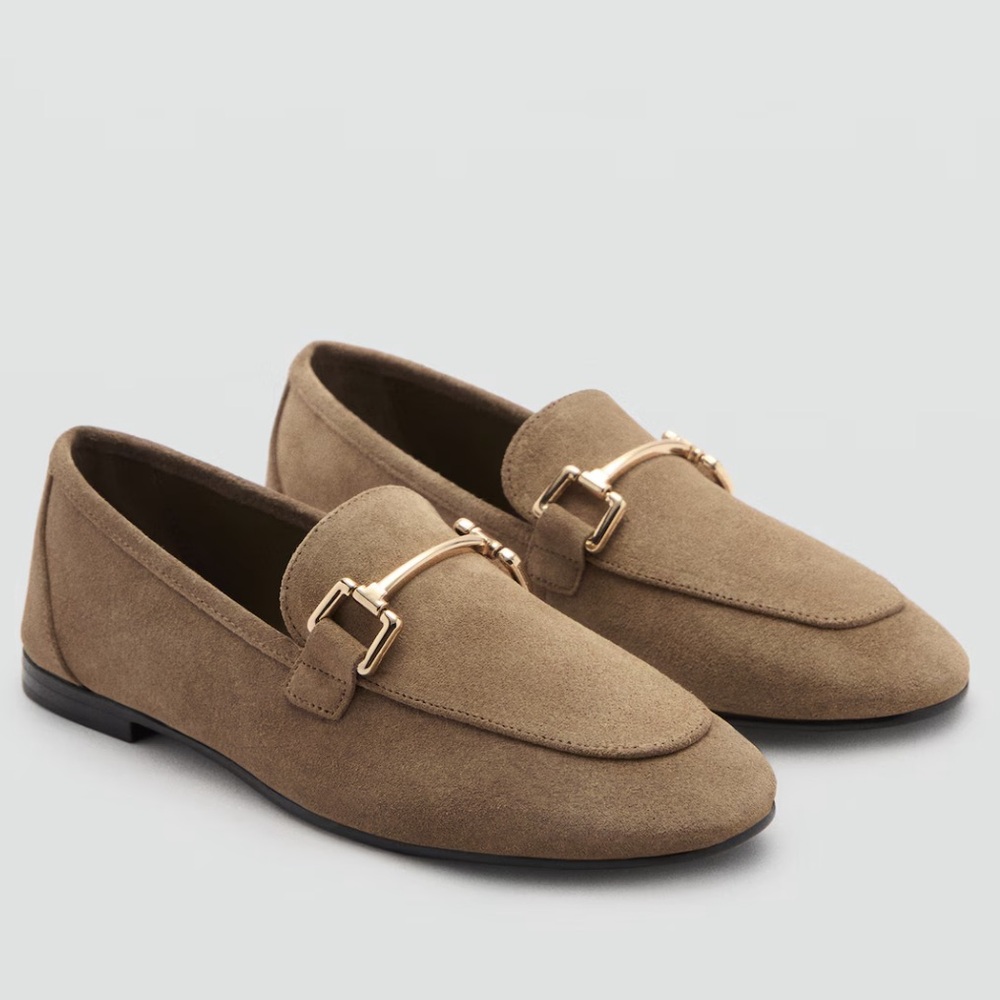NWT Mango Tan Suede Leather Loafers - Picture 2 of 12